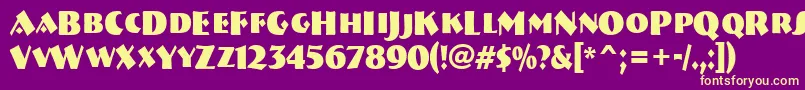 ABremencapsnrBold Font – Yellow Fonts on Purple Background