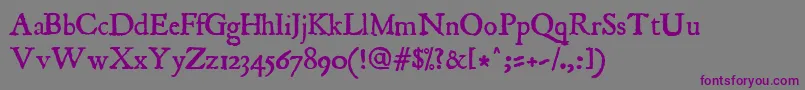 Шрифт JslAncient – фиолетовые шрифты на сером фоне