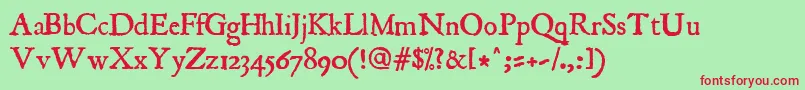 JslAncient Font – Red Fonts on Green Background