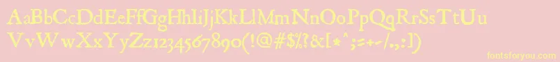 JslAncient-Schriftart – Gelbe Schriften auf rosa Hintergrund
