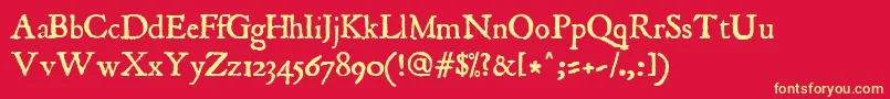 JslAncient Font – Yellow Fonts on Red Background