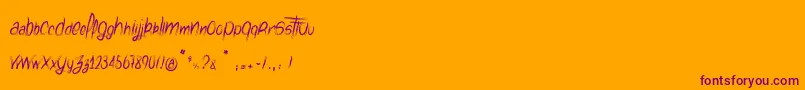 WatchOut Font – Purple Fonts on Orange Background