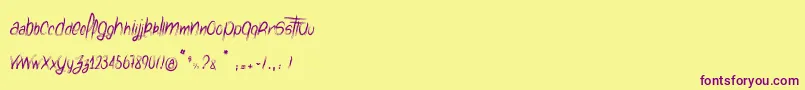 WatchOut Font – Purple Fonts on Yellow Background