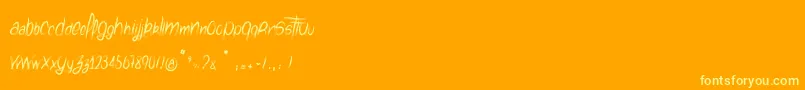 WatchOut Font – Yellow Fonts on Orange Background
