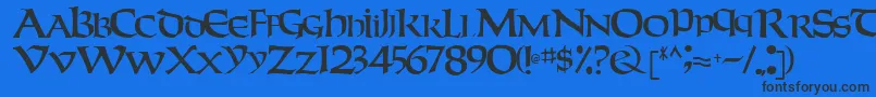 Weekendertype123Regular Font – Black Fonts on Blue Background