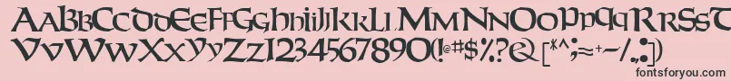 フォントWeekendertype123Regular – ピンクの背景に黒い文字