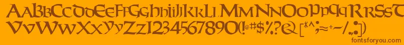 Weekendertype123Regular Font – Brown Fonts on Orange Background