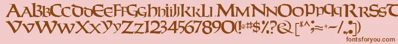 Weekendertype123Regular Font – Brown Fonts on Pink Background