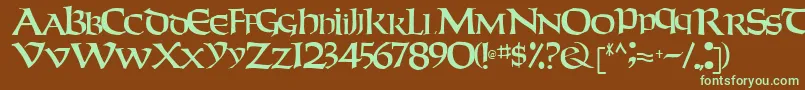 Weekendertype123Regular Font – Green Fonts on Brown Background