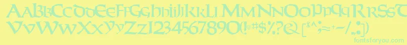 Weekendertype123Regular Font – Green Fonts on Yellow Background