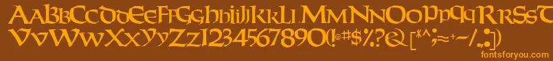 Weekendertype123Regular Font – Orange Fonts on Brown Background