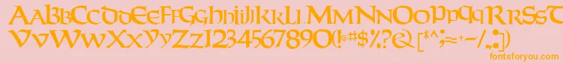 Weekendertype123Regular Font – Orange Fonts on Pink Background
