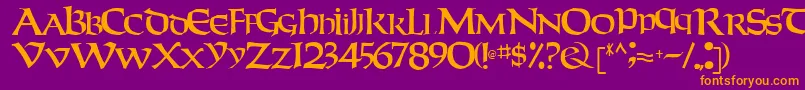 Weekendertype123Regular Font – Orange Fonts on Purple Background