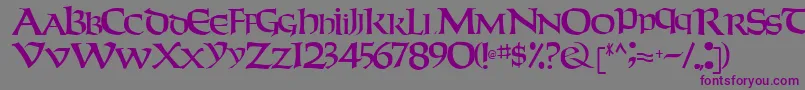 Weekendertype123Regular Font – Purple Fonts on Gray Background