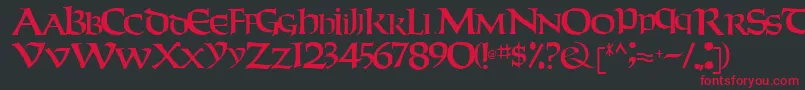 Weekendertype123Regular Font – Red Fonts on Black Background