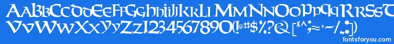 フォントWeekendertype123Regular – 青い背景に白い文字