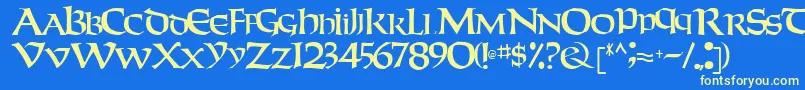 Weekendertype123Regular Font – Yellow Fonts on Blue Background