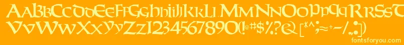 Weekendertype123Regular Font – Yellow Fonts on Orange Background
