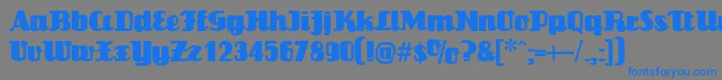 フォントLouisianneRegular – 灰色の背景に青い文字