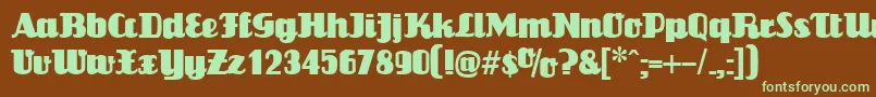 LouisianneRegular Font – Green Fonts on Brown Background