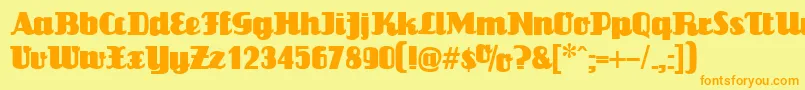 LouisianneRegular Font – Orange Fonts on Yellow Background