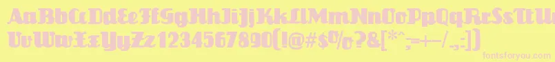 フォントLouisianneRegular – ピンクのフォント、黄色の背景