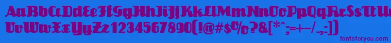 LouisianneRegular Font – Purple Fonts on Blue Background