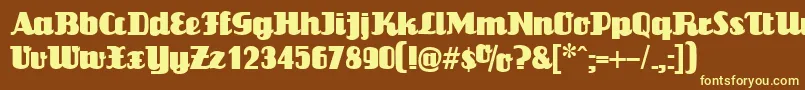 LouisianneRegular-fontti – keltaiset fontit ruskealla taustalla