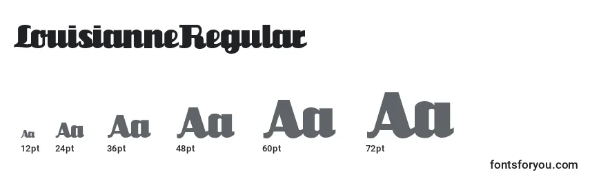 Размеры шрифта LouisianneRegular