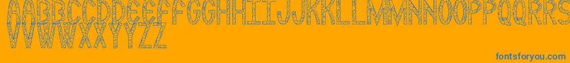 Rockmia Font – Blue Fonts on Orange Background