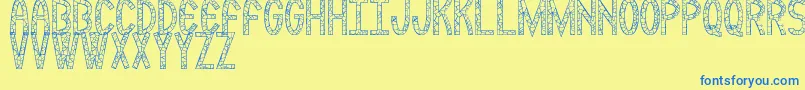 Rockmia Font – Blue Fonts on Yellow Background