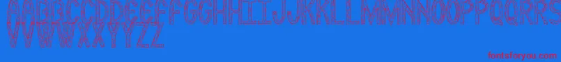 Rockmia Font – Red Fonts on Blue Background