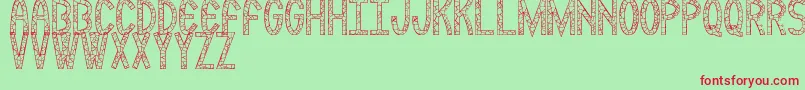 Rockmia Font – Red Fonts on Green Background