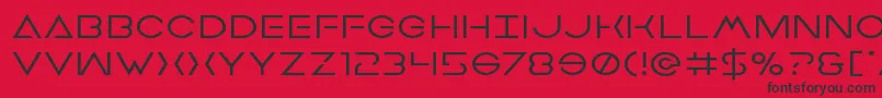Earthorbiterexpand-Schriftart – Schwarze Schriften auf rotem Hintergrund