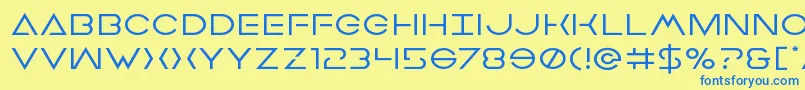 Earthorbiterexpand Font – Blue Fonts on Yellow Background