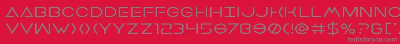 Czcionka Earthorbiterexpand – szare czcionki na czerwonym tle