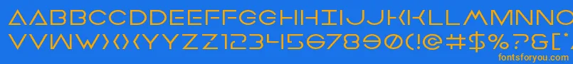 Fonte Earthorbiterexpand – fontes laranjas em um fundo azul