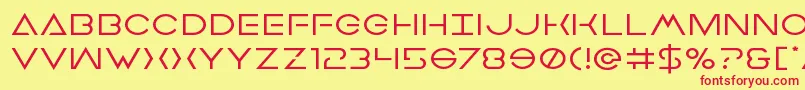 Czcionka Earthorbiterexpand – czerwone czcionki na żółtym tle