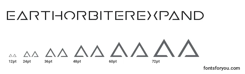 Размеры шрифта Earthorbiterexpand