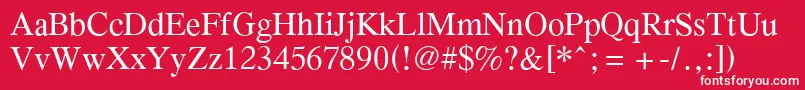 PcTennesseeRoman Font – White Fonts on Red Background
