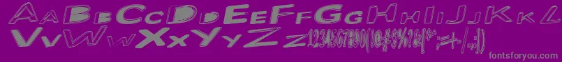 Fonte Bloated – fontes cinzas em um fundo violeta