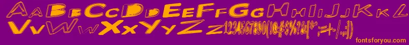 Шрифт Bloated – оранжевые шрифты на фиолетовом фоне