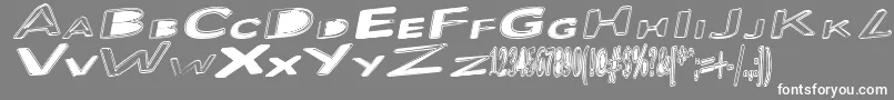 フォントBloated – 灰色の背景に白い文字