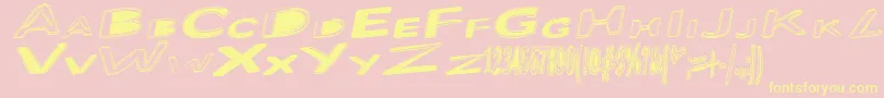 Bloated Font – Yellow Fonts on Pink Background