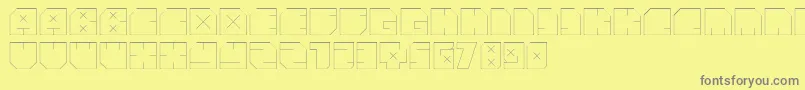 フォントAndreFist – 黄色の背景に灰色の文字