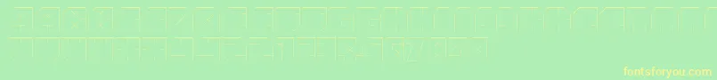 フォントAndreFist – 黄色の文字が緑の背景にあります