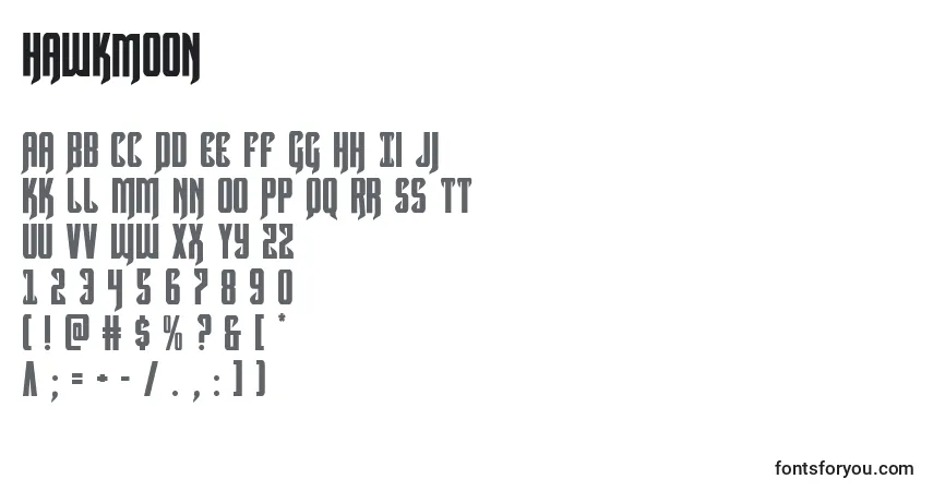 A fonte Hawkmoon – alfabeto, números, caracteres especiais