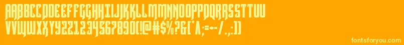 フォントHawkmoon – オレンジの背景に黄色の文字