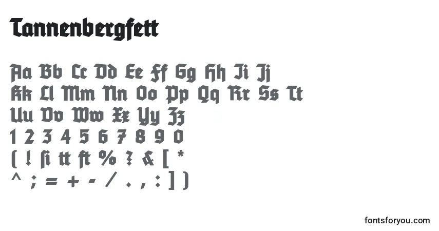 Шрифт Tannenbergfett – алфавит, цифры, специальные символы