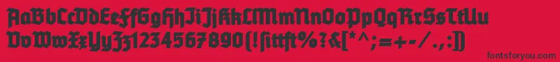 Tannenbergfett Font – Black Fonts on Red Background
